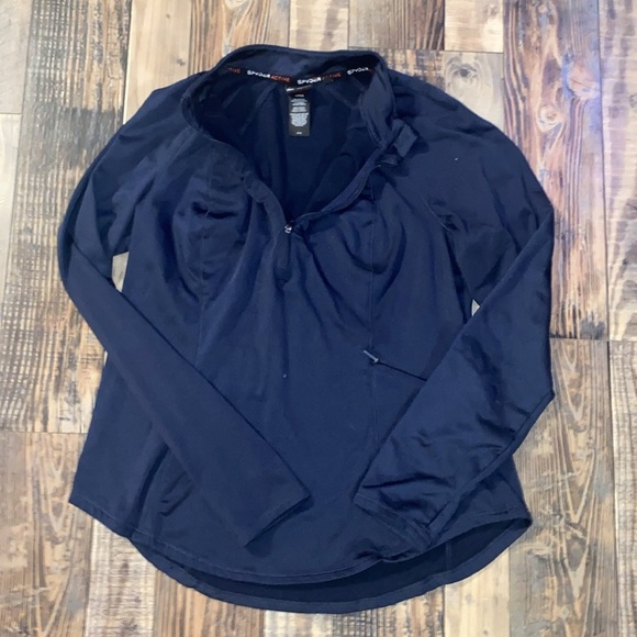 Spyder Active long sleeve Navy shirt size large 1/4 zip - Picture 2 of 4